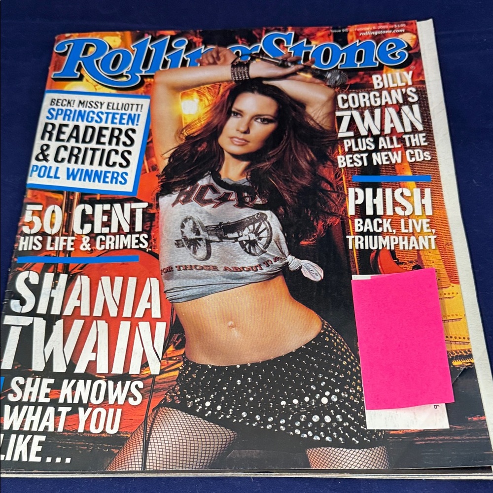 Rolling Stone Magazine Featuring Shania Twain - Red & Black Cover